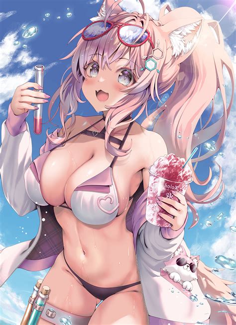 Rule 34 1girls Ahoge Animal Ears Big Breasts Bikini Blush Cleavage