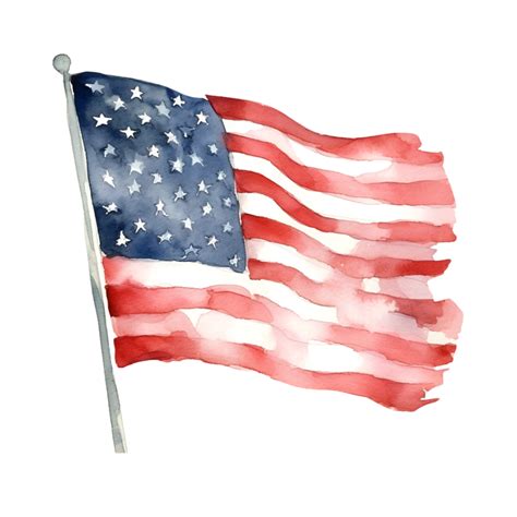 American Flag Watercolor Clipart 24065353 Png