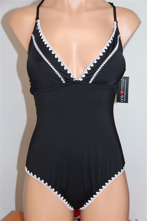 NWT Bar III Swimsuit Bikini One 1 Piece Size L Stitches Black EBay