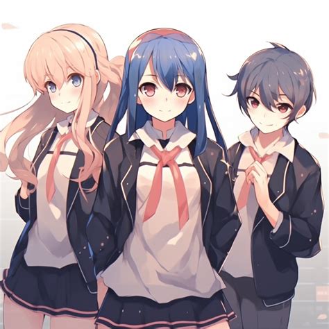 Three Anime Girls Anime Pfp Girl Trio Image Chest Free Image