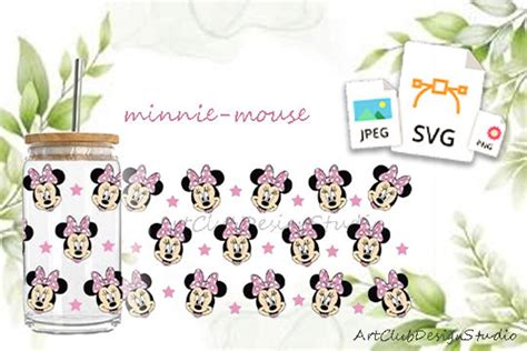 Minnie Mouse Style Potter Libbey Can Glass Wrap Svg Libby Beer Etsy