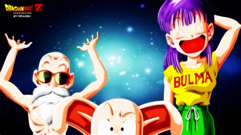 Dragon Ball Z Master Roshi Oolong And Bulma In Action