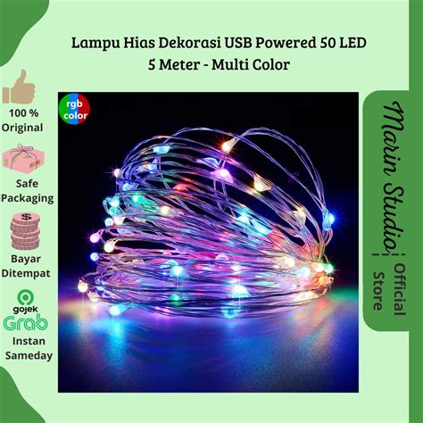 Jual Lampu Hias Dekorasi USB Powered 50 LED 5 Meter Multi Color