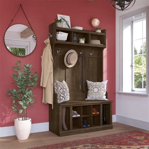 Kathy Ireland Home By Bush Furniture Woodland 40W Hall Tree And Shoe