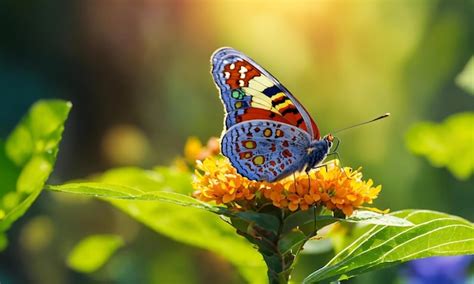 Premium Photo A Butterfly Flying Over The Flower