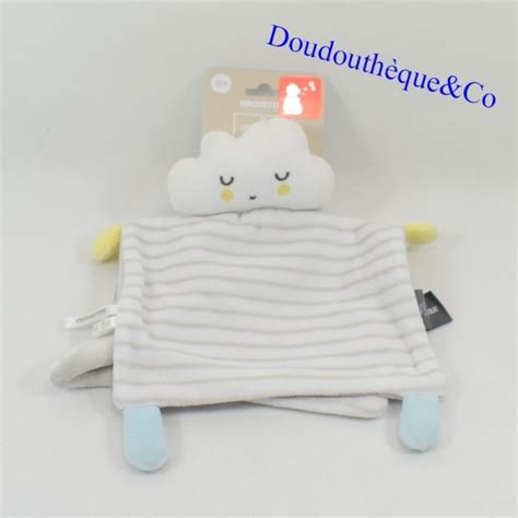 Doudou Plat Nuage Orchestra Pr Maman Gris Ray Blanc Cm Sos Do