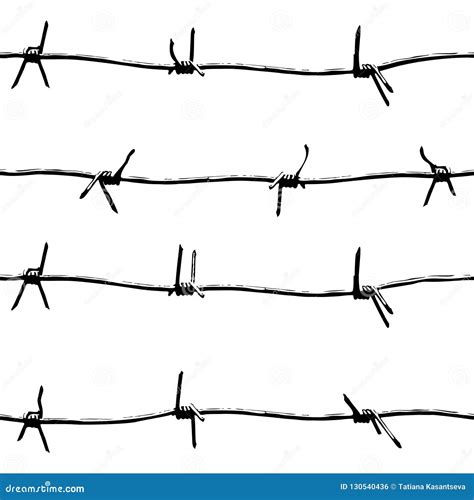 Barbed Wire Seamless Vector Pattern Stock Vector Illustration Of