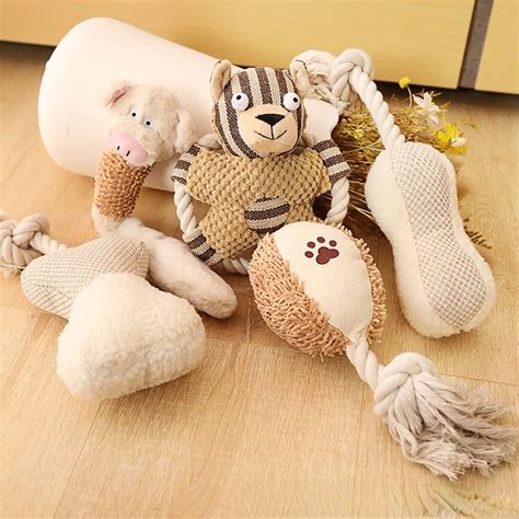 Pet Cotton Rope Toy Dog Sound Canvas Molar Teeth Cleaner Bite Resistant