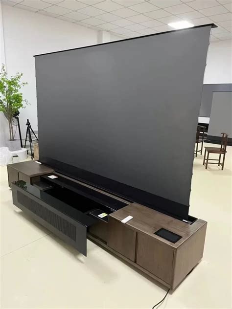 72-120 inch 4K Home Theater Motorized Floor Rising projector screen ...