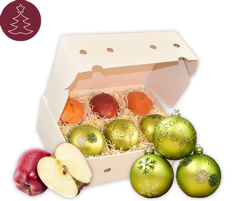 Weihnachtsgeschenk Weihnachtkugeln Geschenkbox Hansen Obst