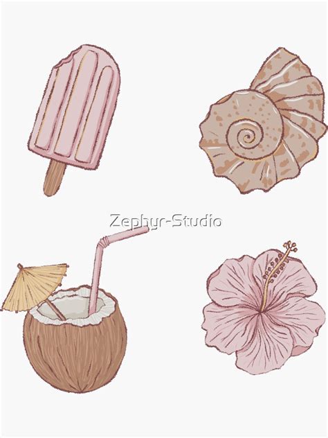 Tropical Pack Sticker For Sale By Zephyr Studio Redbubble