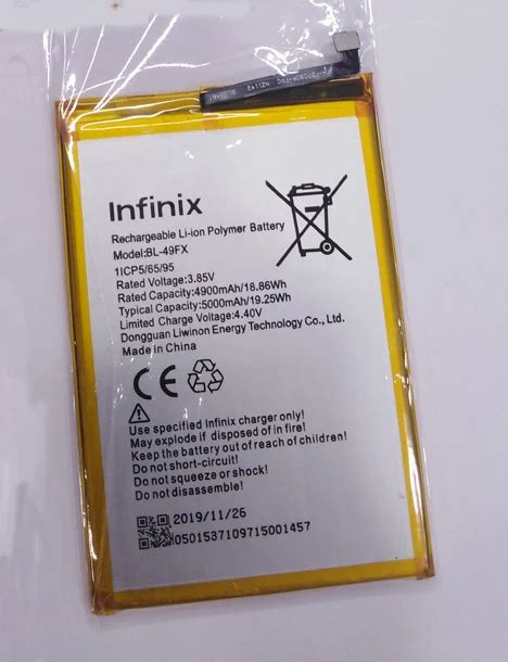 4900mAh 3 85V Battery For Infinix BL 49FX Mobile Phone Batterie Bateria