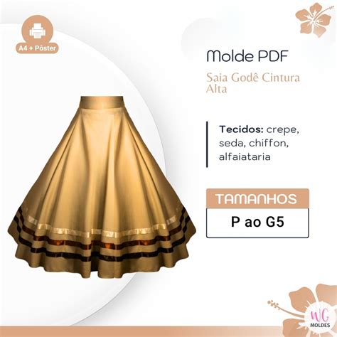 Molde Conjunto Blusa E Saia GodÊ Cassiane Moldes Wg Hotmart