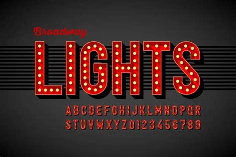 Broadway lights font Stock Vectors, Royalty Free Broadway lights font ...