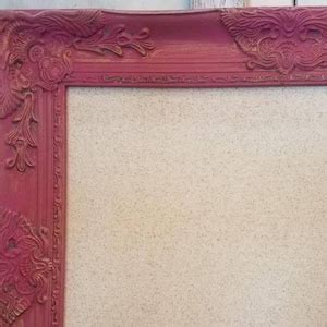 Pink Framed Ornate Vision Board Linen Fabric Magnetic Board Handmade