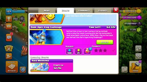 Easiest Way To Star Dark Ages King Challenge Clash Of Clans Youtube