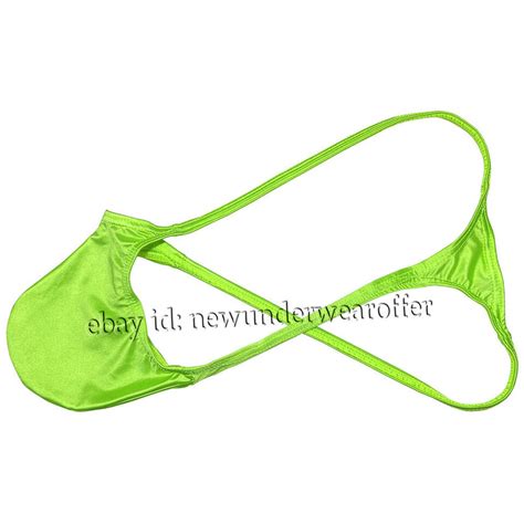 Mens Shiny Bikini Thong Underwear Touch Feeling G String Contour Pouch