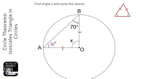 Circle Theorems Isosceles Triangle In Circles Grade 6 Onmaths Gcse Maths Revision Youtube