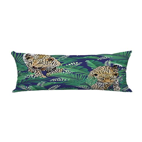 Abphqto Cheetah And Leopards Palm Leaves Tropical Jungle Body Pillow