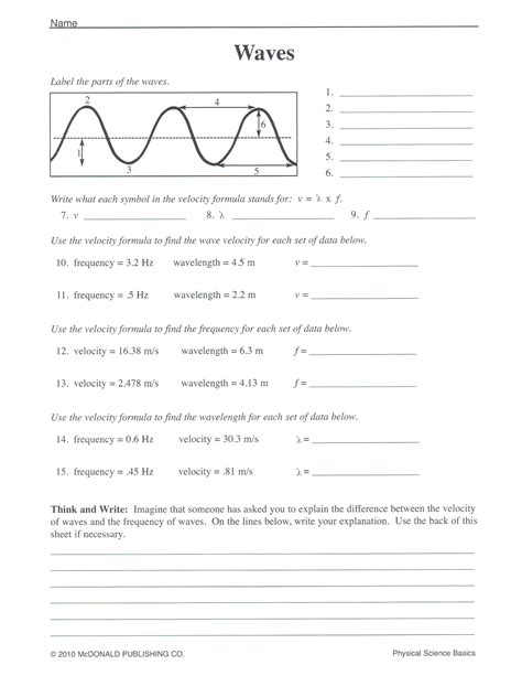 Science Th Grade Worksheets