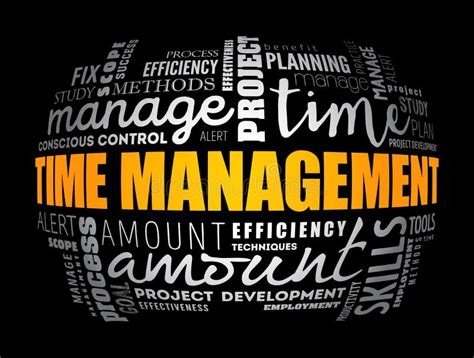 Time Management Word Cloud Collage Stock Illustration Illustration Of