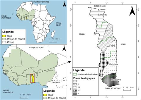 Localisation Du Togo En Afrique De L Ouest Et Subdivisions