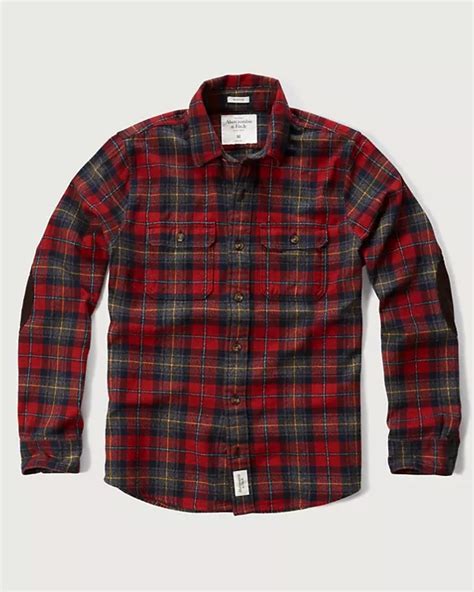 Mens Plaid Elbow Patch Shirt Mens Shirts Uk