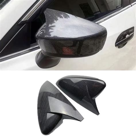 Carbon Fiber Rearview Mirror Cover Door Side Wing Mirror Caps Trim