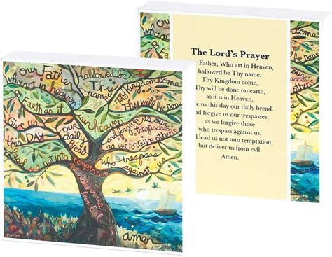 Amazon co jp Dicksons The Lord s Prayer Verse Tree 水彩画デザイン 4 x 4 木製