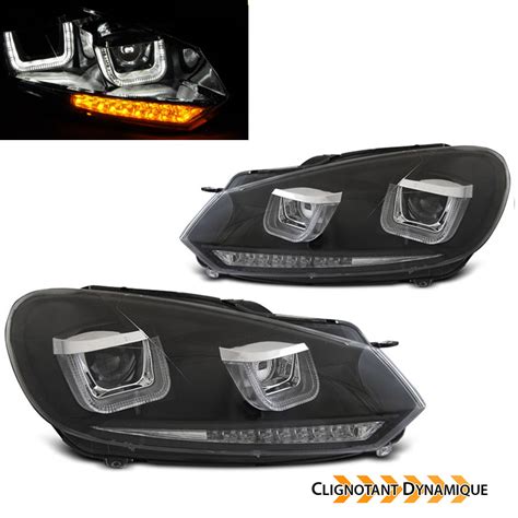 Phares Avant Vw Golf Devil Eyes Led Noir Yakaequiper