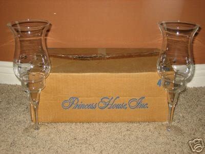 PRINCESS HOUSE CRYSTAL HURRICANE CANDLE HOLDERS! - NIB | #25362859