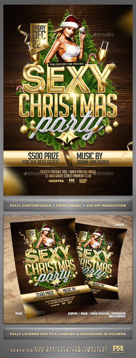 Sexy Christmas Party Flyer Template By Pawlowskiart Graphicriver