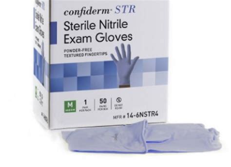 Medsurg 14 6nstr4 Exam Gloves Medium Sterile Pair Nitrile Standard Cuff