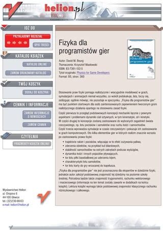 Fizyka dla programistów gier PDF