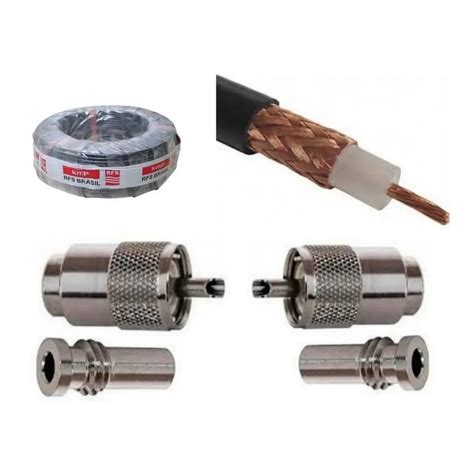 Cabo Coaxial PX PY Rg 213 Flexivel Rfs Kmp 2 Conector 50 Metros Submarino