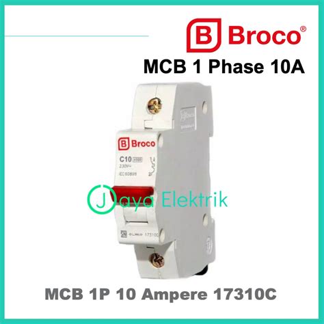 Jual MCB BROCO 10A 1P Pemutus Arus 1 Phase 10 Ampere 2200 Watt SNI