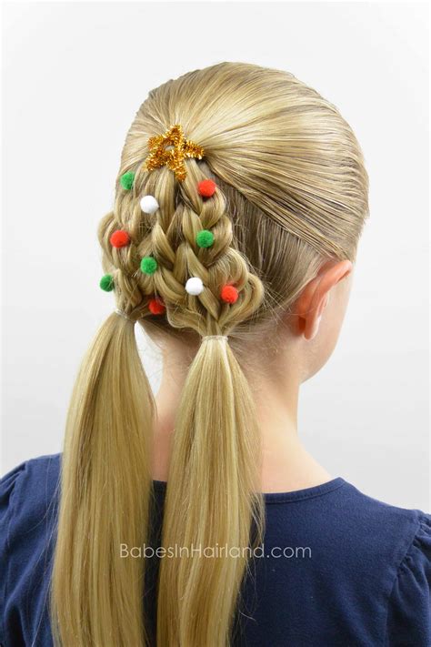 Braided Christmas Tree Hairstyle Babes In Hairland