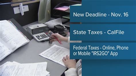 Federal and CA state tax deadline is now Nov. 16 | cbs8.com