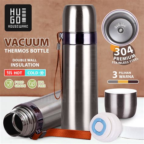 Jual Hugo Termos Stainless Steel Tahan Panas Dingin Jam Termos Air