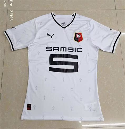 Player Version 2022 23 Stade Rennais Away White Thailand Soccer Jersey