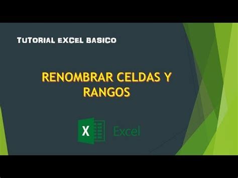 NOMBRAR CELDAS Y RANGOS EXCEL BASICO NAMING CELLS AND RANGES YouTube