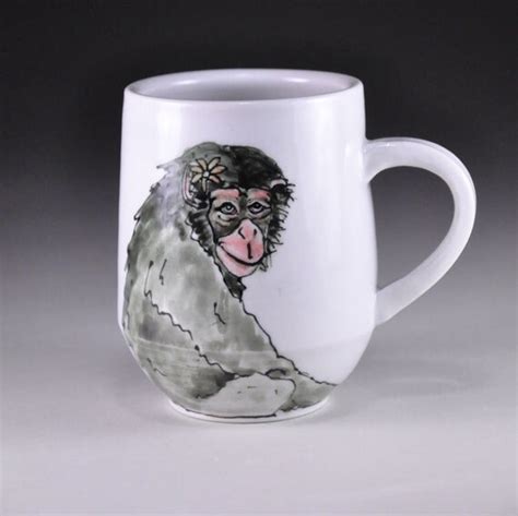 Monkey Mug Coffee mug Tea cup cup by threePEAstudio on Etsy