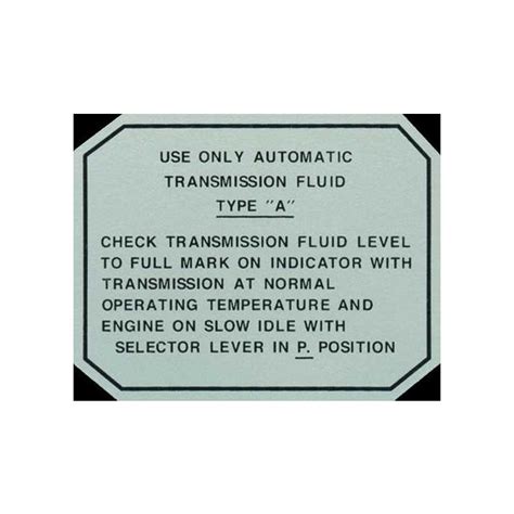 Eckler S Ford Thunderbird Glove Box Decal Automatic Transmission