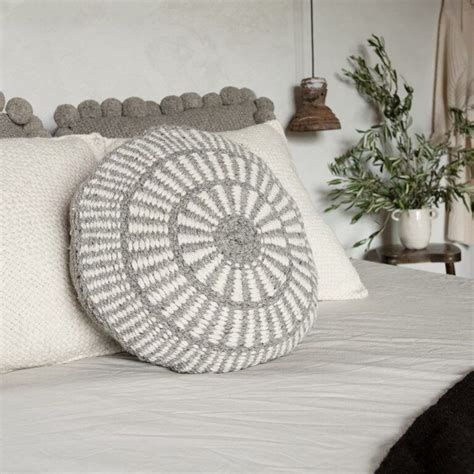 Coussin Rond Motifs Gris Coussin Ethnique Finca Home