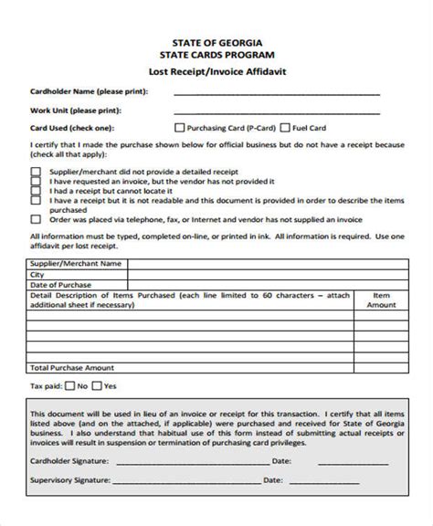 Free Lost Affidavit Form Samples Pdf Ms Word Google Docs