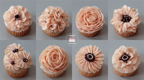 8 Design Flower Cupcakestutorial For Beginners Wilton Nozzle 104