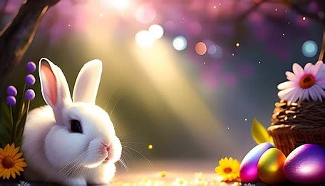 Easter Sunday Bunny And Eggs Background Easter Sunday Bunny Happy