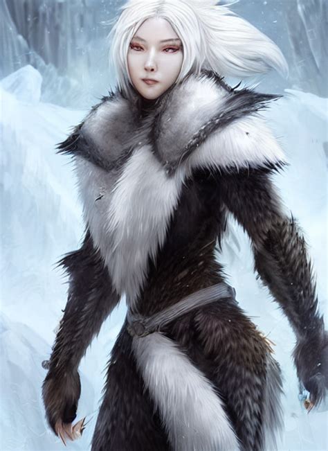 Krea Ai Warrior Fur Lined Wolf Armor Beautiful And E