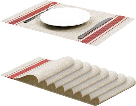 Amazon JJ JUJIN Placemats Set Of 8 Non Slip Washable PVC Heat