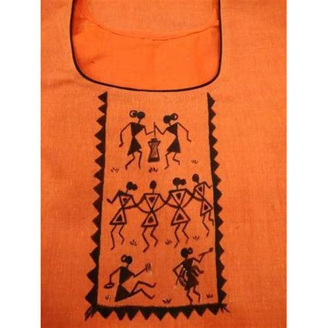 Hand Embroidery Cotton Designer Kurti Fabric Packaging Type Plastic